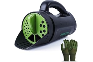 PERSZEN Seed Spreader Hand Held, Hand Spreader Lawn and Garden for Fertilizer Grass Seed Salt Ice Melt Earth Food, Seed Shaker with Multiple Adjustable Opening Sizes for All Purpose, Up to 80 Oz