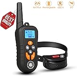 JIAHONG Dog Training Collar,Shock Bark Training Collar for Dogs, No Hurt and Rechargeable and IP7 Level Waterproof with 1800FT Remote Electronic Collar Modes for Small Medium Large Dogs