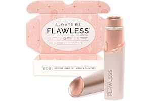 Finishing Touch Flawless Facial Hair Remover for Women, Rose Gold Electric Face Razor with LED Light, Recyclable Packaging