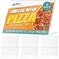pbf 6x4 Acrylic Sign Holder | 6 x 4 Horizontal Stand Up Slanted Sign Holder | Acrylic Stands for Display | Clear Picture Frame, Menu Table Top Stand, Plastic Flyer Holder (6-Pack)