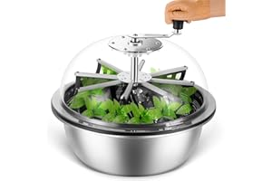 MELONFARM 19 in Bud Leaf Bowl Trimmer, Bud Bowl Trimmer with Switchable Stainless Steel Blades & Clear Visibility Dome, Hand Twist Spin Cutting Bud Trimmer for Buds, Flowers, Hydroponics Plants