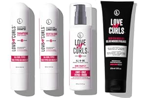 Love Ur Curls - Ultra Curl Defining Set for Kinky Coily Hair - Shampoo & Conditioner with All in One Curl Cream Styler & Iris