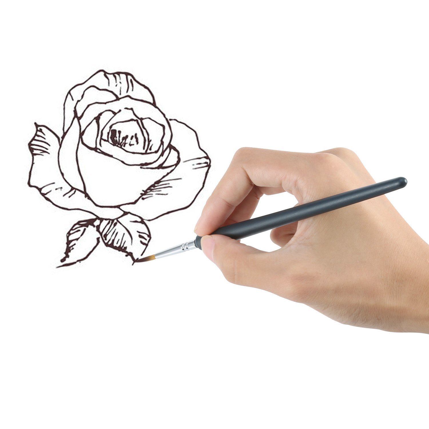 SmileStar Détail Pinceau, 10 pcs Peinture Pinceaux Acrylique avec 3pcs Cadeau pour la Peinture à L\'aquarelle Gouache et Acrylique,Ldéal pour des détails Minutieux et Finition (Style 1)