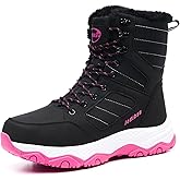 Jedibau Snow Boots for Women Waterproof Mid-Calf Booties Winter Hiking Boot Durable Warm Fur Lined Boot Non-Slip Warm Climbing Shoes Walking, Cold Weather