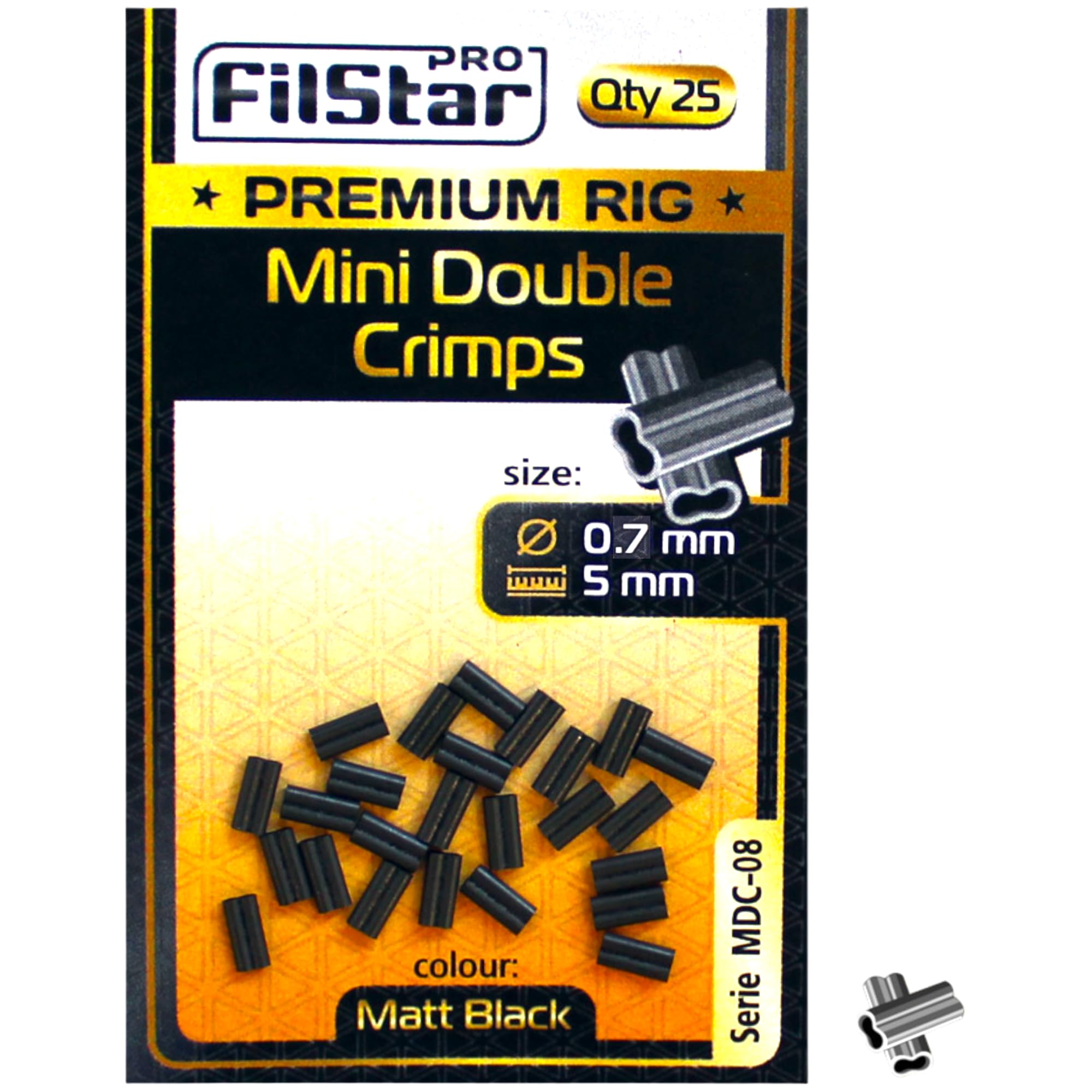 PRO Filstar Fishing Double Sleeves 25 x 5 mm, Diameter 0.7 mm - Double Crimps - Crimp Sleeves Set for Steel Leader - Double Clamp Sleeves for Fishing Leader & Fishing Line - Fishing Accessories Set -