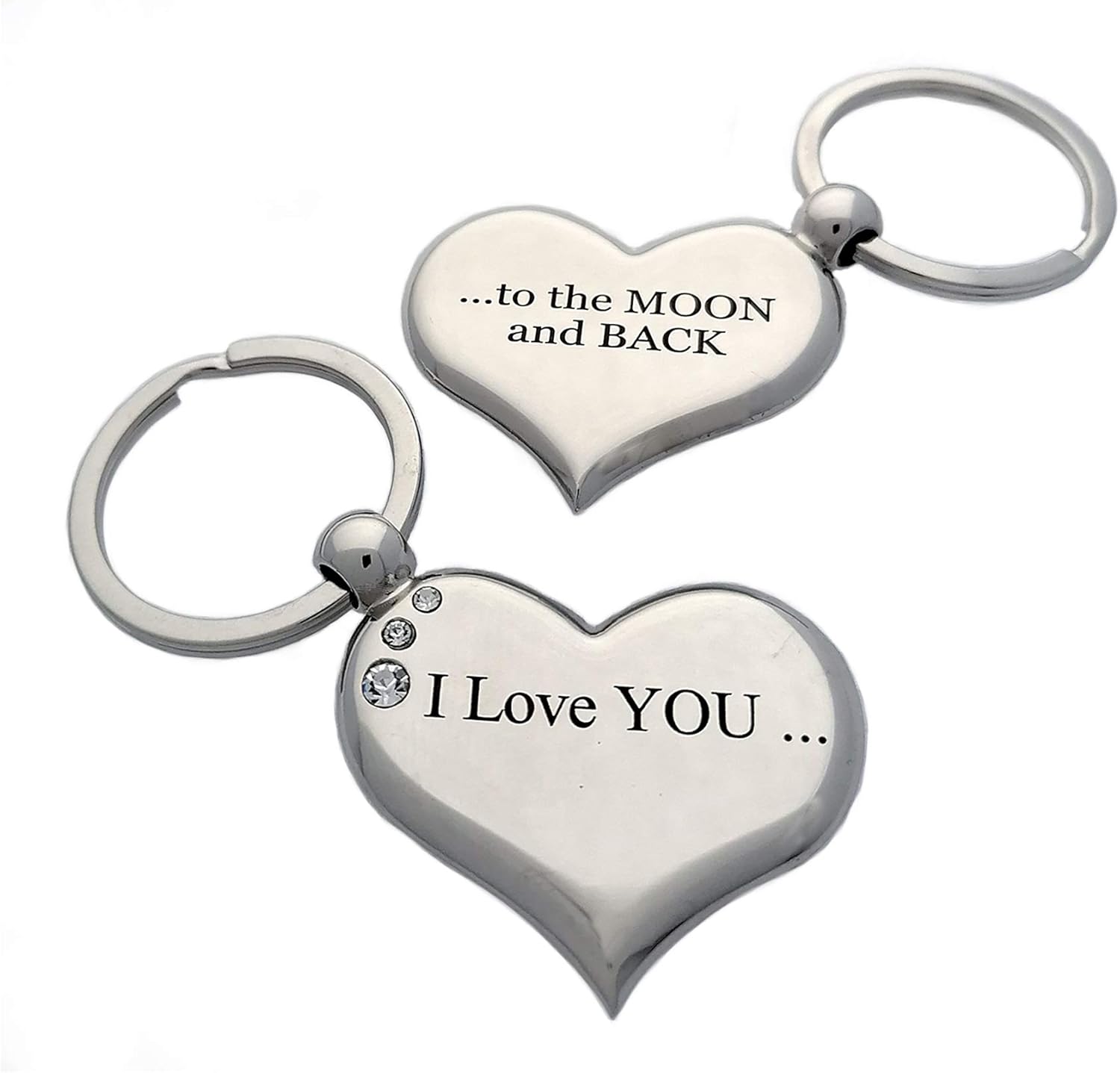 LT I Love You to the Moon and Back Metal Keyring - Romantic Valentine's Gift for Her or Anniversary Present for Wife and Girlfriend