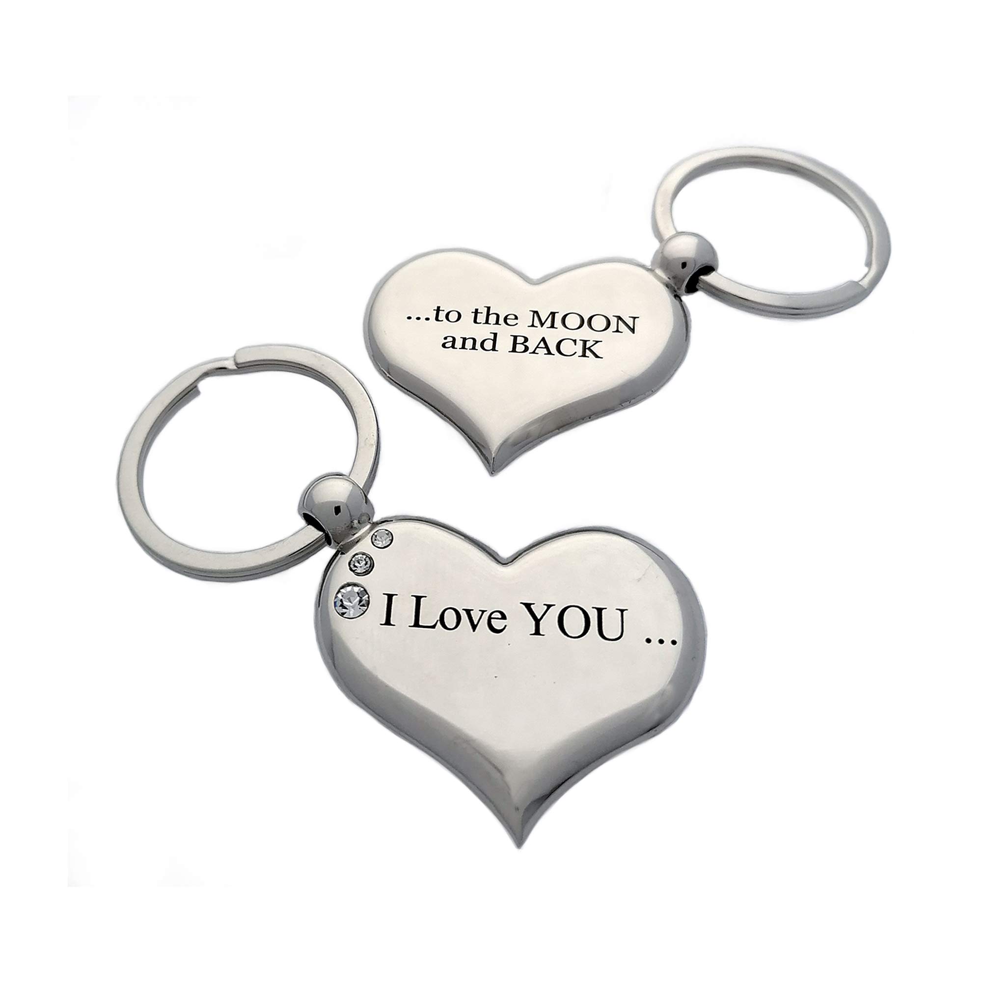 LT I Love You to the Moon and Back Metal Keyring – Romantic Valentine's Gift for Her or Anniversary Present for Wife and Girlfriend
