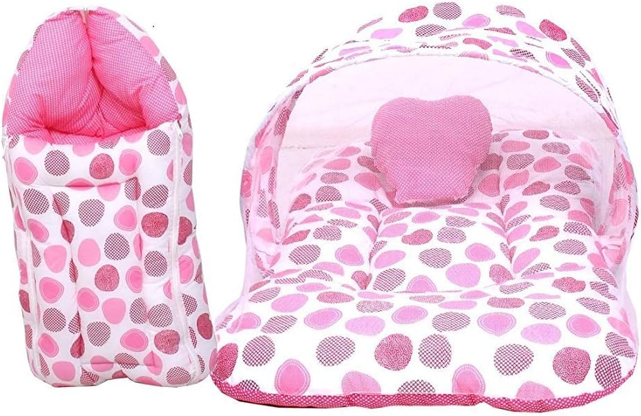 Baby Fly Toddylon Baby Sleeping Bag with Mosquito Net Bed for Baby (0-6 Months) (Pink Polka)