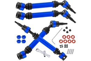 RCYouHott RC Upgrades Part #45 Steel Front&Rear Driveshaft Drive Shaft for 1/10 Big Rock 3S V3 BLX 4x4,Axles CVD with Hex Hops Up,Navy Blue