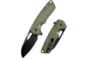 REMETTE RT-Seahorse Pocket Folding Knife, 2.80" Sheepsfoot D2 Steel Blade G10 Handle Small EDC Knives with Pocket Clip for Men Women,Sharp Indoor Outdoor Hiking Knife