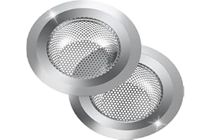 CEMOBENE Kitchen Sink Strainer, 2 PCS Stainless Steel Sink Drain Strainer, Large Wide Rim 4.5" Diameter, Kitchen Sink Basket Strainer Food Catcher for Most Sink Drains