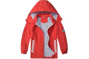 IjnUhb Waterproof Hooded Jacket for Boys Girls,Kids Raincoats Outdoor Windbreaker Dinosaur Rain Jacket