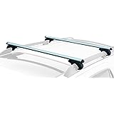 CargoLoc 2-Piece 52" Aluminum Roof Top Cross Bar Set – Fits Maximum 46” Span Across Existing Raised Side Rails with Gap – Fea