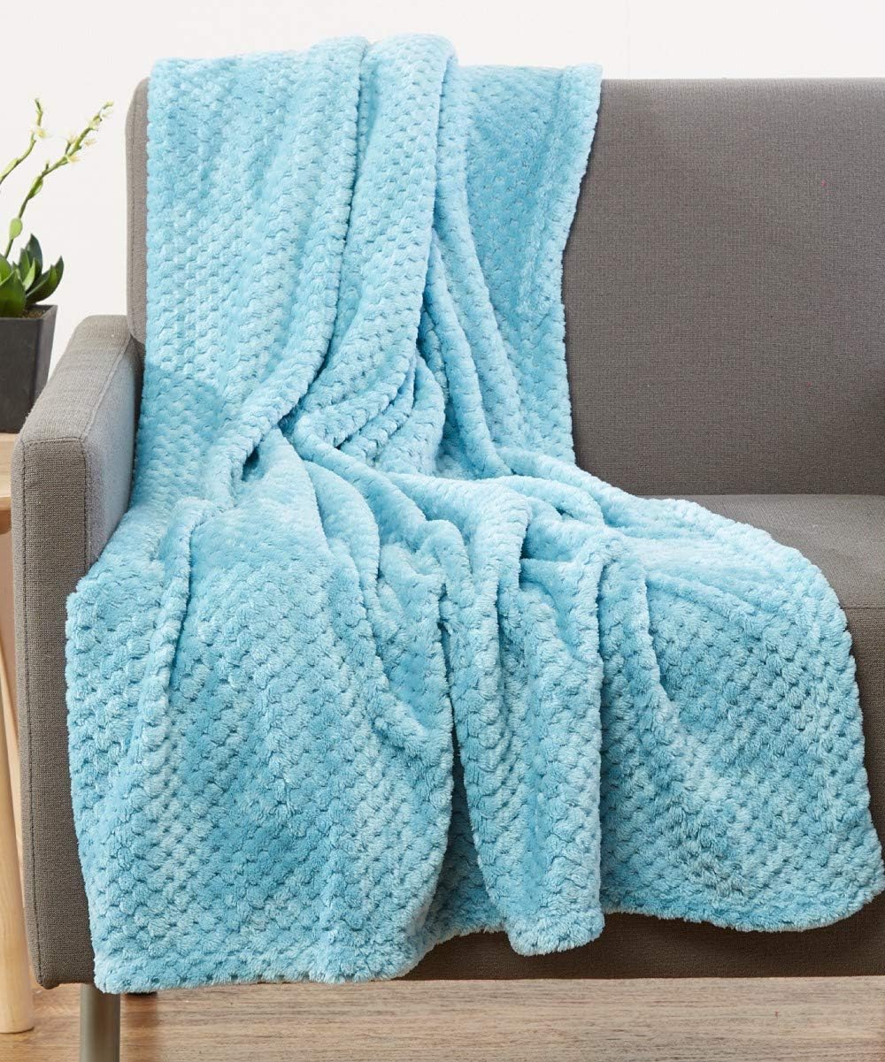 50" x 60" Luxury Lightweight Cozy Super Soft Popcorn Throw Blanket. Vibrant Colors and A Comfy Feel Makes This Perfect for: Home/Indoor/Outdoor