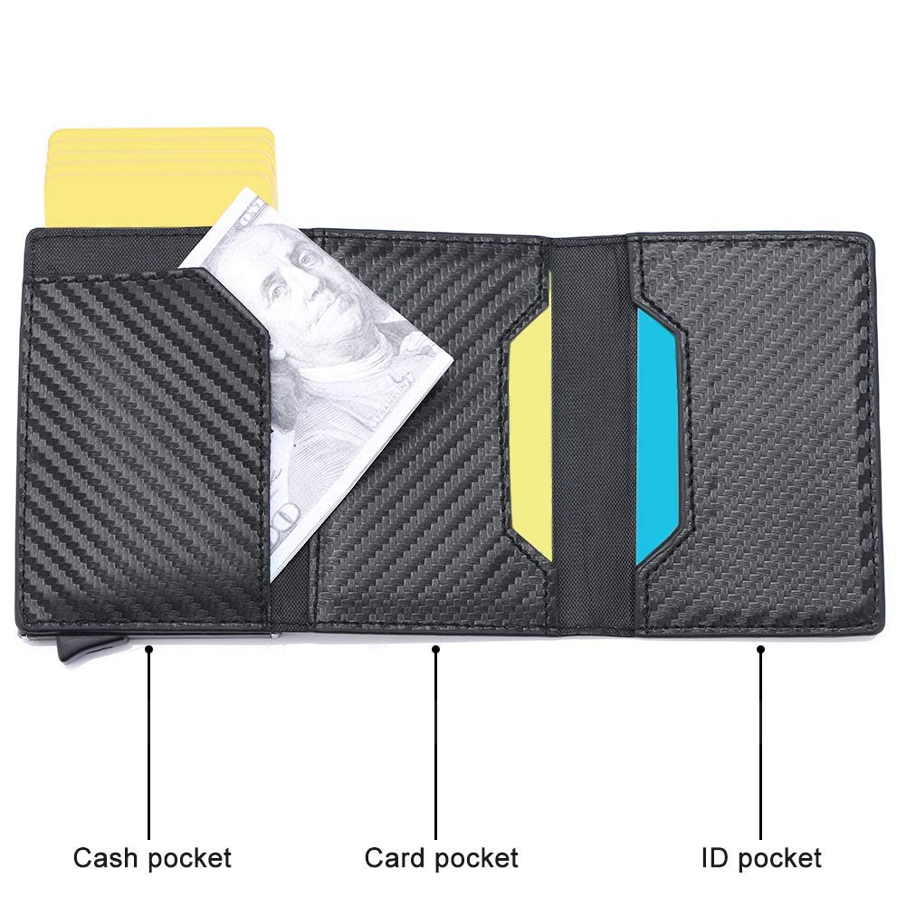 Uomo iwobi Porta Carte di Credito Uomo,Pacchetto di Carte Denaro con  Fermasoldi,Porta Carte di Metallo con Protezione RFID,Nero urban-earth.co.uk