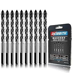 10-Piece 1/4" Masonry Drill Bits for Tile Glass