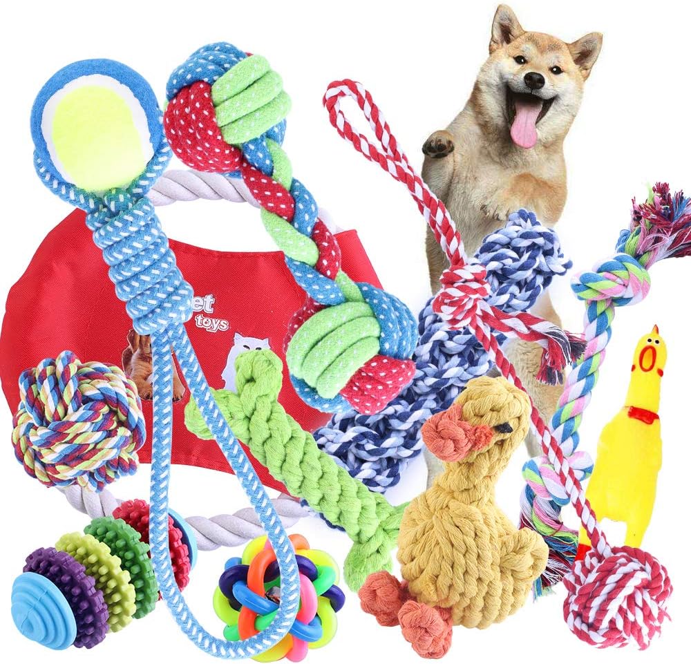 EPODA Parner Hundespielzeug, 12 Pcs Seil Ball Hunde Kauen Spielzeug Set ...