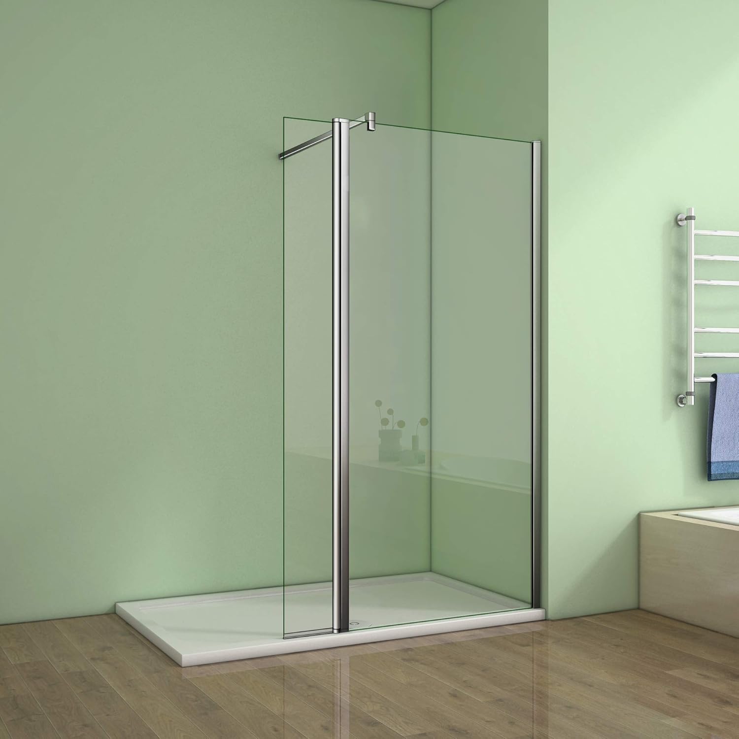 Shower Enclosures & Cubicles Home & Kitchen Elegant 700mm Walk in Shower Screen 6mm Tougheded