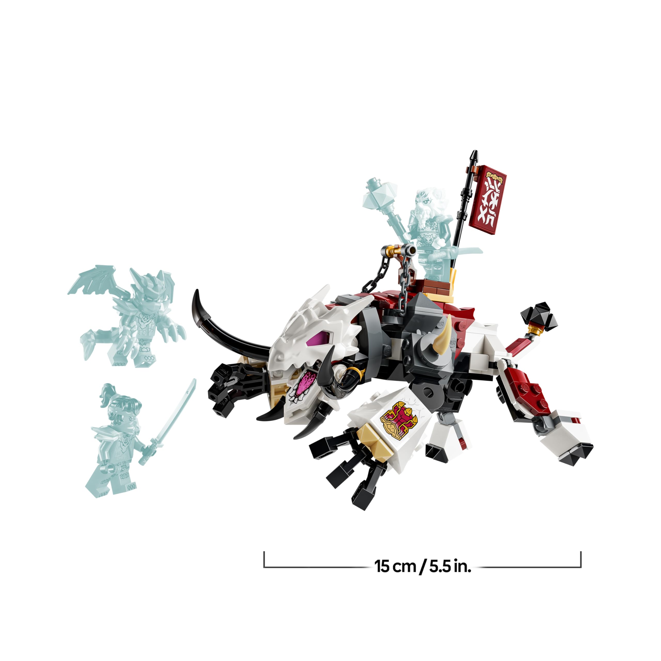 LEGO NINJAGO Zilvar auf seinem Drachentier Grimtak - Ninja Spielzeug mit Actionfigur, 3 Minifiguren inklusive Kai & NYA - Geschenkidee für Jungen ab 7 Jahren und Dragons Rising Fans - 71863 8