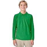 Classroom School Uniforms Unisex Long Sleeve Pique Polo