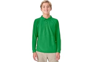 Classroom School Uniforms Unisex Long Sleeve Pique Polo