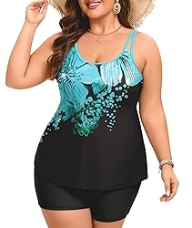 Arolina Retro Swimsuit for Women Tummy Control Blue
