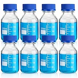 Irenare 8 Pieces Media Storage Bottles Borosilicate