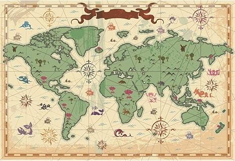 Yongfoto 22x15m Vinyle Toile De Fond Carte Du Monde Antique Carte De Voyage Fond De Studio Photo Décors De Fête Photobooth Shooting Accessoires