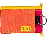 Chums Surfshorts Wallet - Lightweight Slim Wallet with RFID Blocking Card & Clear ID Window - Zippered, Minimalist Wallet w/Key Ring - Solid Colors