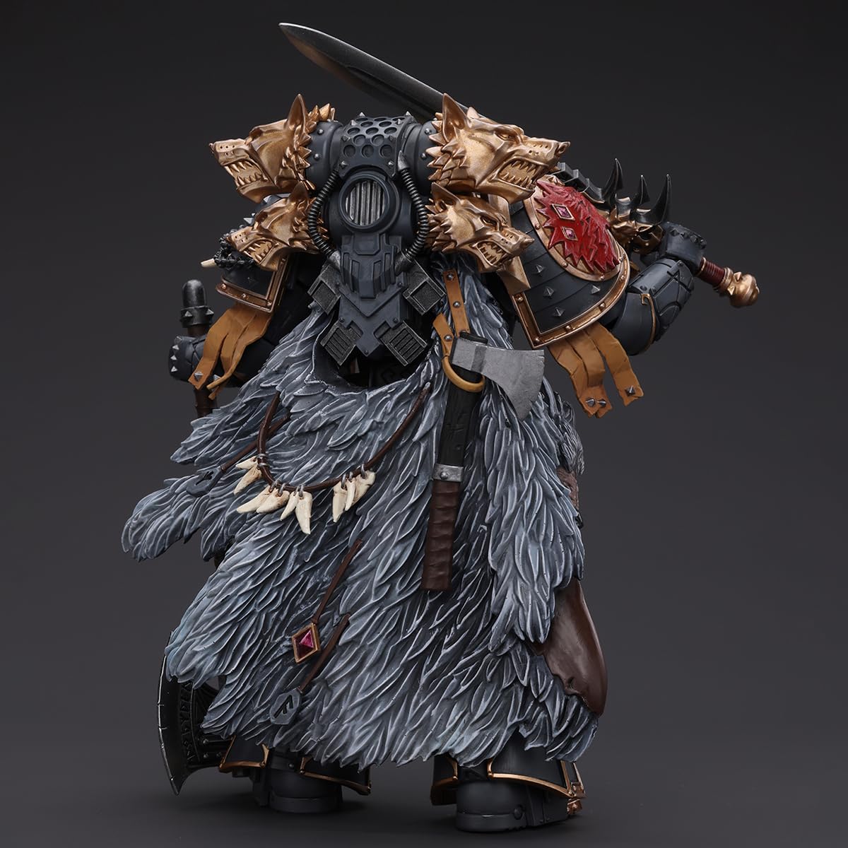 HiPlay JoyToy Warhammer The Horus Heresy Collectible Figure: Space Wolves Leman Russ Primarch of The VIth Legion, 1:18 Scale Action Figures JT6137