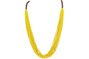 Bocar Long Multiple Row Handmade Beaded Statement 33" Necklace for Women with Gift Box