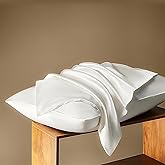 BPC 100% Mulberry Silk Pillowcases 2 Pack, Grade 6A ClimaSilk™ Silk Pillow Cases King Size, Both Sides, 600 Thread Count, with Hidden Zipper (20"x36", White)
