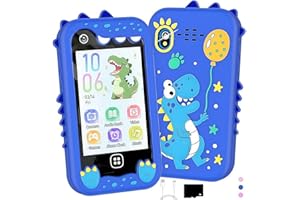 YIPHUN Kids Smart Phone for Girls, Kids Toys Cell Phone 2.8" Touchscreen Toddler Learning Play Toy Phone with Dual Camera, Game, Music Player, 8GB Card Birthday Gifts for Girls Boy Age 4-12 (Blue)