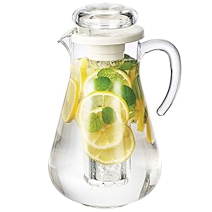 Service Ideas SWP19SB Acrylic Pitcher with Ice Tube, 1.9 Liter (64.2 oz.), Clear