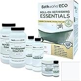 Bathworks ECO Essentials Roll-On Refinishing Kit - 26 fl oz (1.6 Pint), Low Odor, Low VOC, DIY Epoxy Coating with Non-Slip Application - High Gloss White Finish for Bathtubs, Tile, Sinks, Showers & Countertops