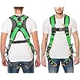 Palmer Safety Full Body Harness with 5 Point Adjustment, Dorsal D-ring, Grommet Legs, Two Side D Rings, and Fall Indicators