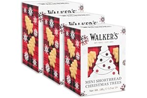 WALKERS Walker’s Christmas Shortbread Cookies, 15.9 oz, 3 Boxes, Includes Mini Tree-Shaped Christmas Cookies