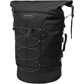 MOSISO Motorcycle Sissy Bar Backrest Bag Travel Luggage Bag | Large Capacity Duffle Bags Expandable 30L-48L, Motorcycle Gear Tail Bags with Rain Cover&amp;Shoulder Strap, Black