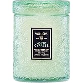 Voluspa White Cypress,Small Candle Jar, 5.5 Ounce,50 Hour Burn Time, & Coconut Wax for Clean Burning,,Handcrafted in the USA