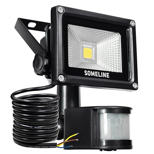 10W LED Strahler mit Bewegungsmelder LED Fluter wasserdicht Außenstrahler Flutlichtstrahler Aluminium Scheinwerfer SOMELINE s