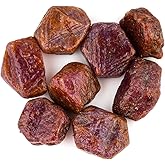 ColouredRocks 100 carats Ruby Crystals, Raw Stones, Rough Gemstones, Jewelry Making Supply, Cabbing, Polishing, Cutting, DIY, Crafts (8pcs) (10-15mm)