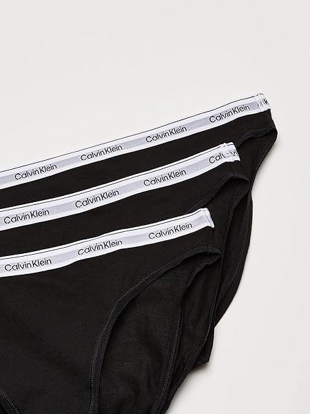 CALVIN KLEIN WOMEN’S MODERN LOGO BIKINI 3-PACK, BLACK/BLACK/BLACK, X-LARGE