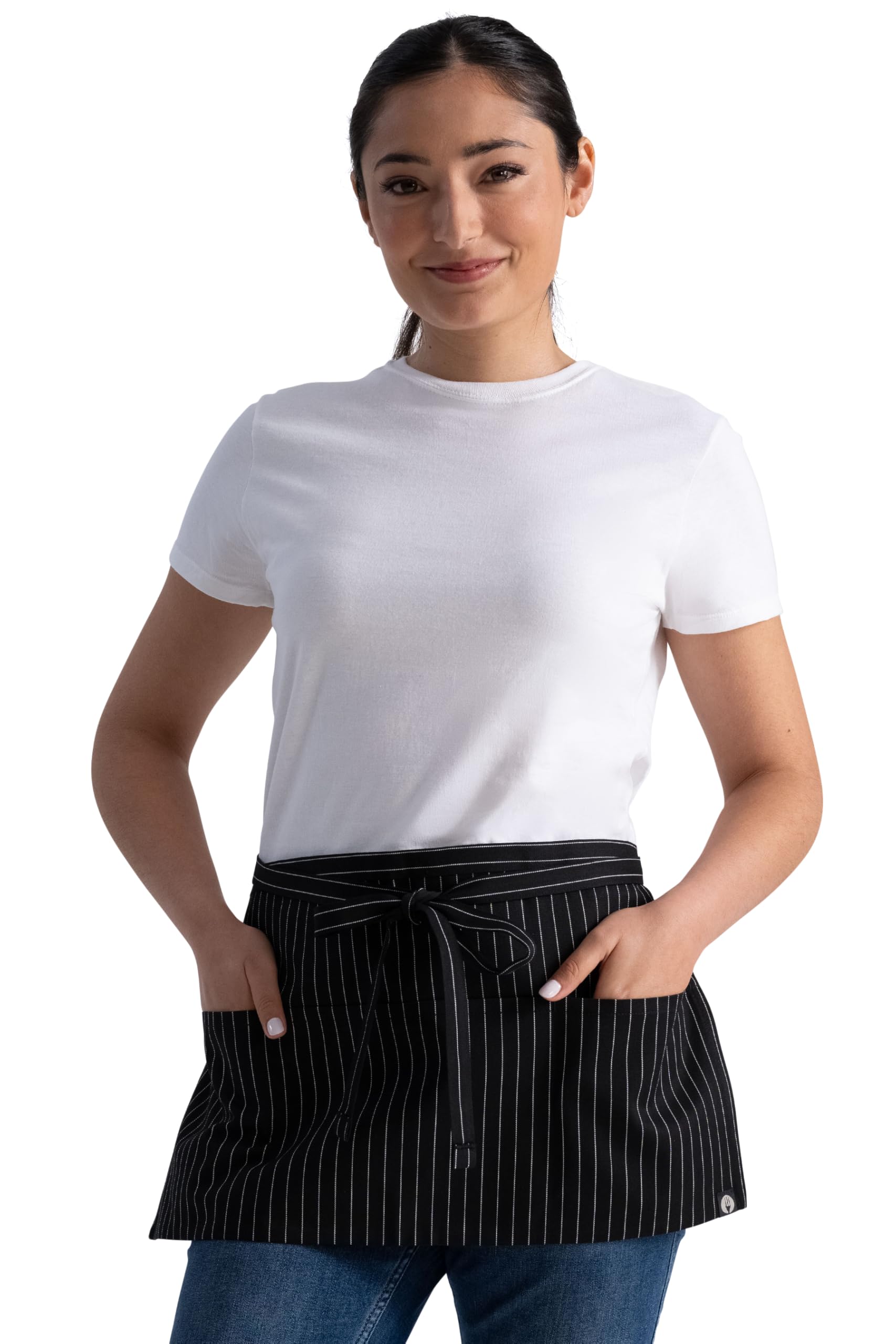 Photo 1 of Chef Works Unisex Waitress Apron, Pinstripe, One Size