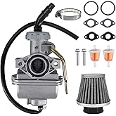 PZ20 Carburetor Kit Fits for Kazuma Baja Coolster 50cc 70cc 90cc 110cc 125cc TaoTao 110B NST SunL ATV Go Kart Dirt Bike 2004-2013 Honda CRF50F XL75 CRF80F XR50R 4-stroke