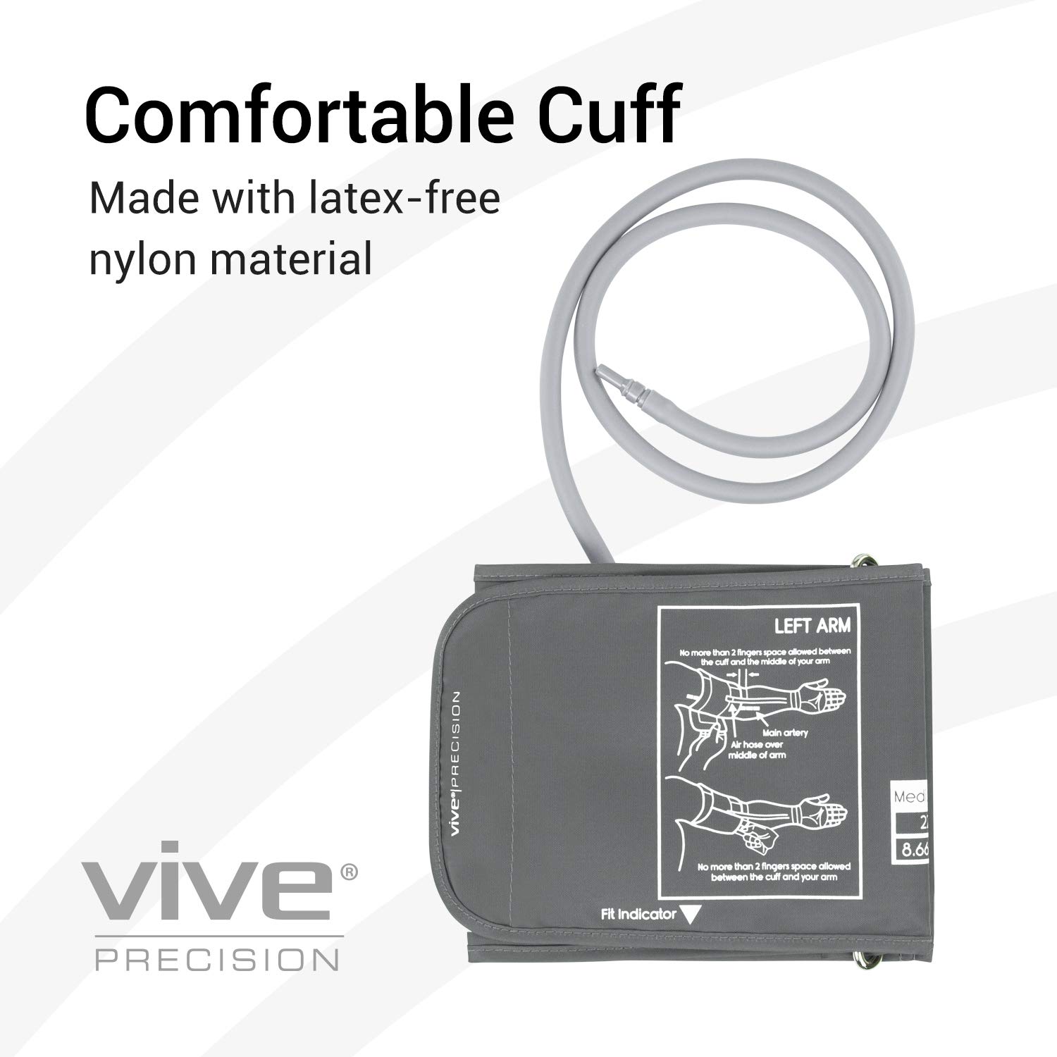 Vive Precision Blood Pressure Cuff Replacement - Compatible with Omron Series 5 & Most BP Monitors - Universal Cuff for Adults, Seniors & Elderly (Medium)