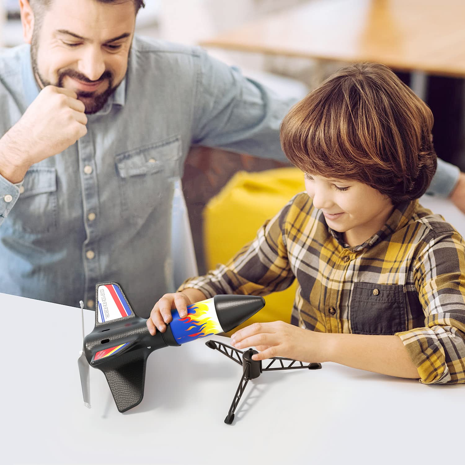 lakebyin Flying Launcher for Kids - Electric Flying Toys with Parachute Recovery - Eco-Friendly Toy with Unlimited Re-Launch - Great Birthday Gift