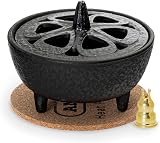 Anbar Lotus Flower Incense Burner, Cast Iron for Sticks, Cones, Wax Melts view 1