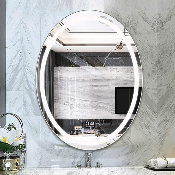 Wall mirror Badezimmerspiegel ovaler Schminkspiegel mit Licht für Bad