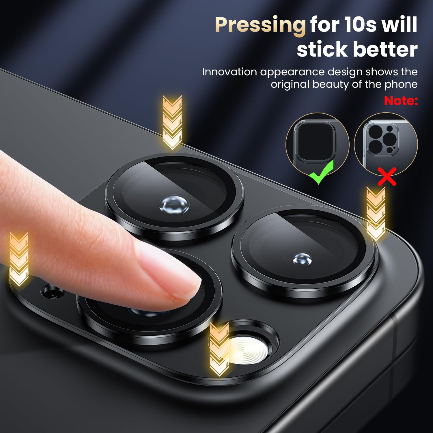 WSKEN for iPhone 16 Pro/iPhone 16 Pro Max Camera Lens Protector, [Military Grade Shatterproof] [Strong Adsorption] Metal Aluminum Alloy Tempered Glass Camera Screen Protector, Black Titanium