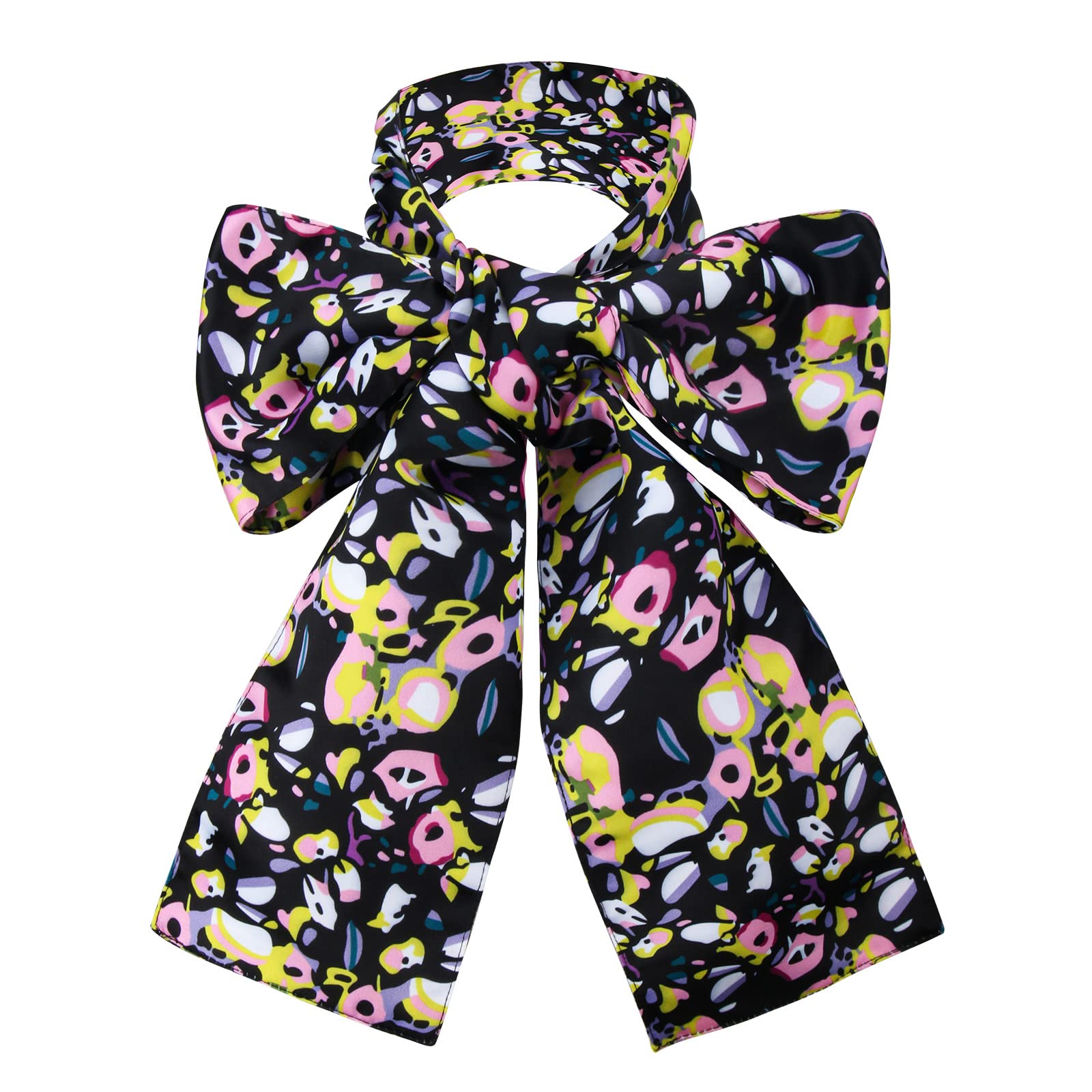 LIKUNGOU Wonderland The Hatter Costume Bowtie Patterned Large Cravat Colorful Printed Bow Ties for Fancy Dress Tea Party Easter Unisex